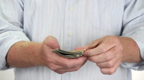 Man Counting Money Fast Stock Footage 49433717