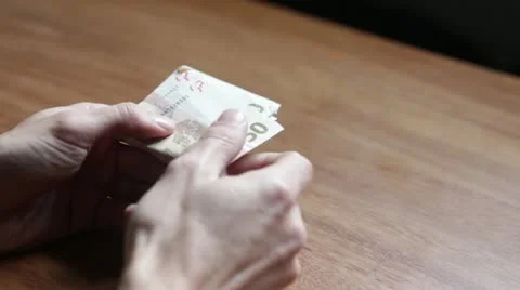 Man counting stack of money euros professionally Stock Footage 20535701
