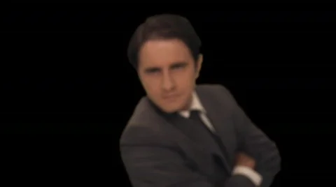 Man counts to 1   to camera Stock Footage 754729