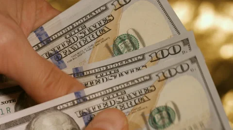 The man counts money dollars closeup. Stock Footage 62846420