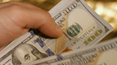The man counts money dollars closeup. Stock Footage 62846543