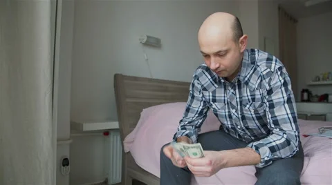 Man counts the money Stock Footage 60037585