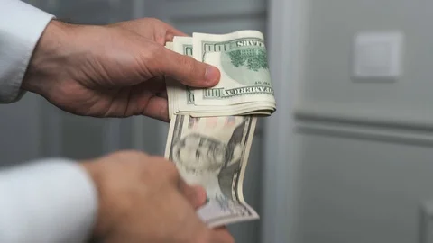 The man counts the money Stock Footage 130026235