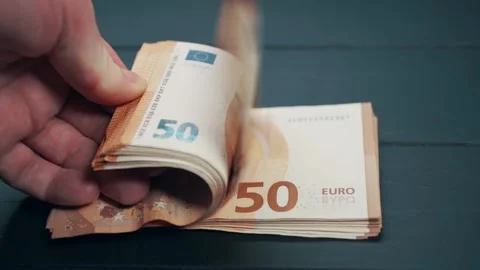 Man counts money. Stock Footage 194371548