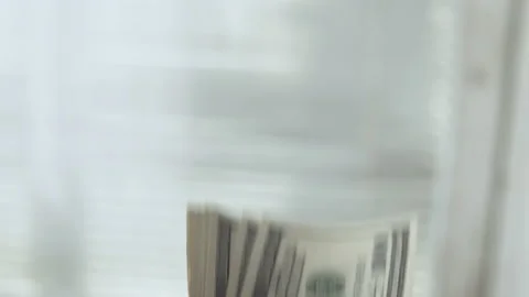  Man counts money in the hands of dollars close-up Stock Footage 135808102