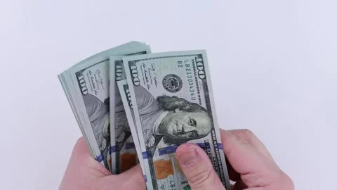 Man counts US dollars banknotes. Stock Footage 149841269