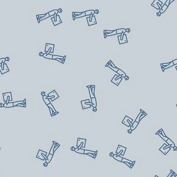 Man courier line seamless pattern Stock Illustration