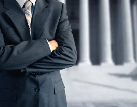 Man at courthouse Stock Photos