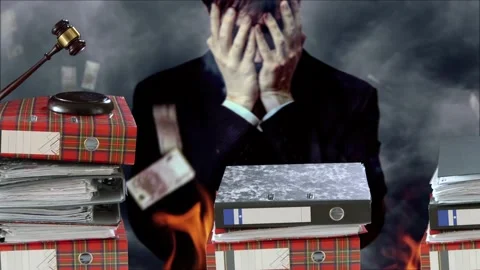 A man covered his face with his hands against a background of thunderclouds Video stock 236479512