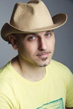 Man in a cowboy hat Stock Photos