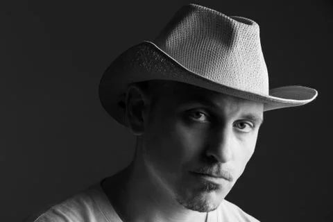Man in a cowboy hat Stock Photos