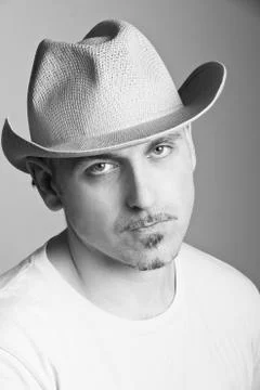 Man in a cowboy hat Stock Photos