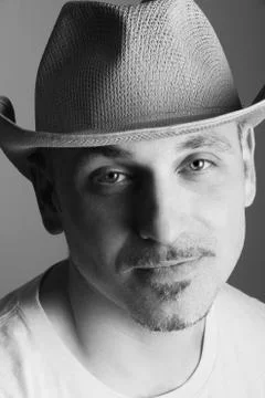Man in a cowboy hat Stock Photos