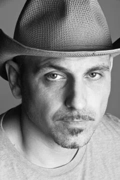 Man in a cowboy hat Stock Photos