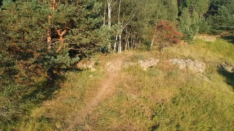 Man crash after drop from small rock. Video stock 83734718