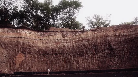 Man In The Crater Stock Footage 42310488