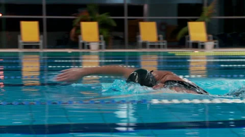 Man crawl swimming - close up Stock Footage 30458575