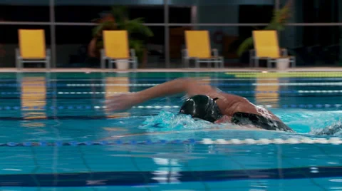 Man crawl swimming - close up Stock Footage 30459855