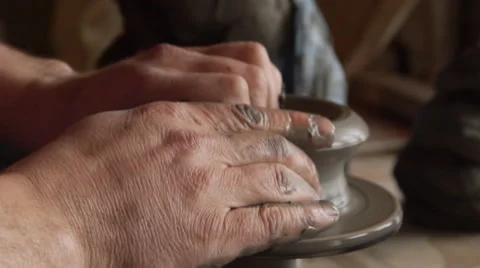 Man create handcraft pottery 스톡 동영상 46401375