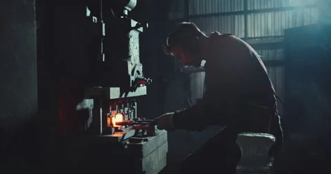 A man creates a blank at a factory Stock-Footage 165448199