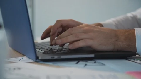 Man creating new prototype website page using laptop Stock-Footage 119461393