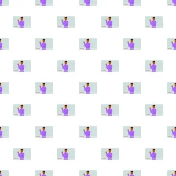 Man creating online video content for social media pattern Stock Illustration