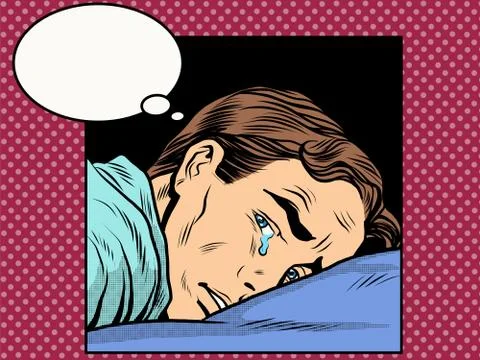Man cries tears Stock-Illustration