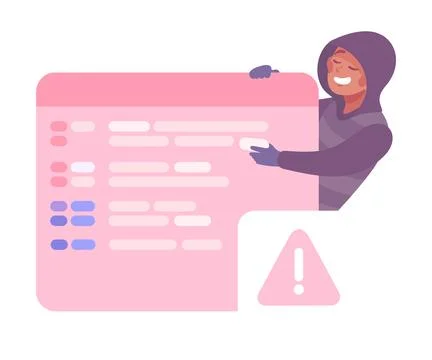Man Criminal Commit Crime and Theft Vector Illustration Stock Illustration