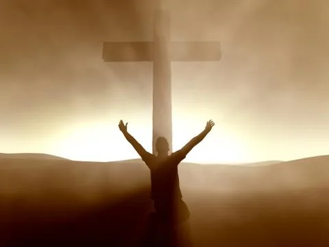 Man at the Cross Illustrazione stock