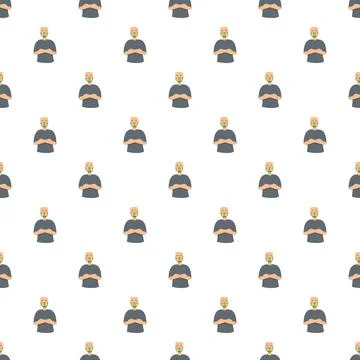 Man with crossed arms repeating pattern Stock Illustration