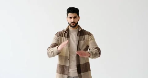 Man crossing arms gesturing no Stock Footage 196075667