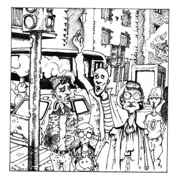 A man in the crowd Illustrazione stock