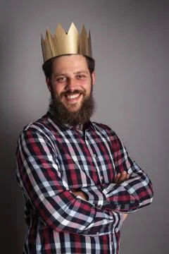 Man in crown Stock Photos