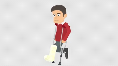 crutches cartoon