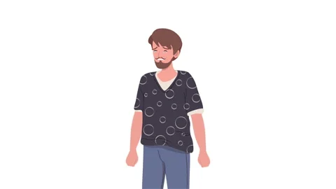 Man crying in cartoon style. Motion graphics 스톡 동영상 139913829