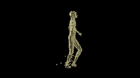 Man-cubes-walk Stock Footage 343870602
