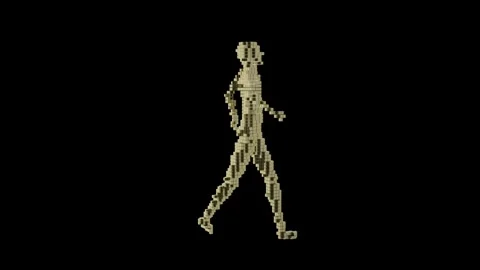 Man-cubes-walk-loop Stock Footage 343870669