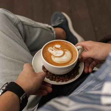Man with cup of coffee 스톡 사진