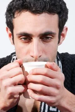 Man with cup Stock Photos