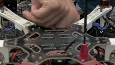 Man customizes your drone to fly Stock Footage 79405230