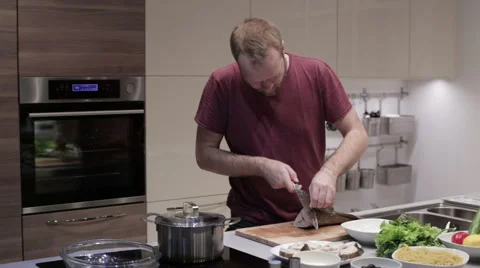 The man cut up cod Video stock 62744524