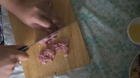 Man cut fresh meat Stock Footage 66532066