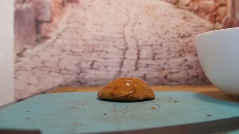 Man cut mushrooms Stock Footage 80189826