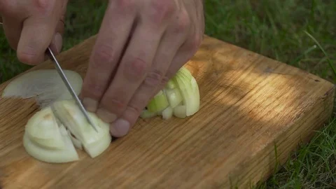 Man cuts a bow hd Stock Footage 80234545