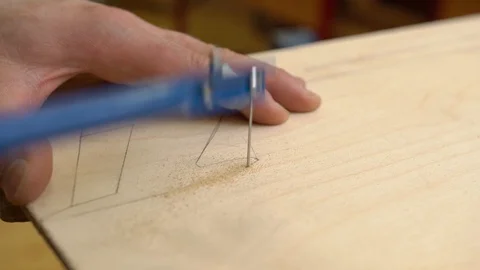 Man cuts old jetliner model and wipes sawdust close view Stock Footage 126714606