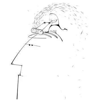 Man cutting another mans head like grass Stock Illustration