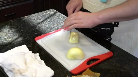 Man Cutting Food In A Kitchen Stock Footage 137267490