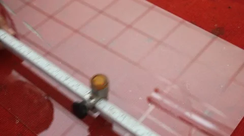 Man cutting glass Stock Footage 54466280