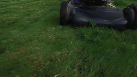 Man cutting green grass Stock Footage 120906393