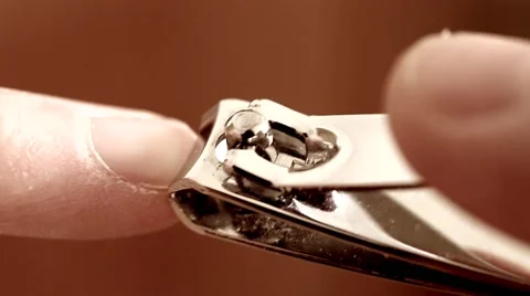 Man cutting his fingernails Stock Footage 45970524